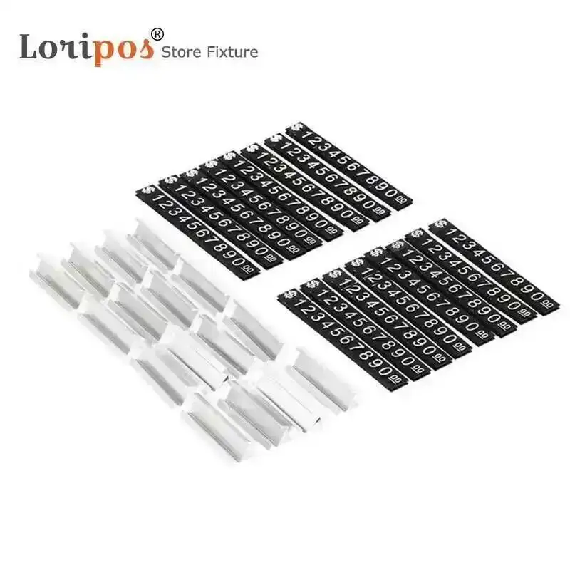 16 Pieces Golden Silvery Black Number Letter With Base Adjustable Price Display Stand Tag Label Sets Of Number Labels
