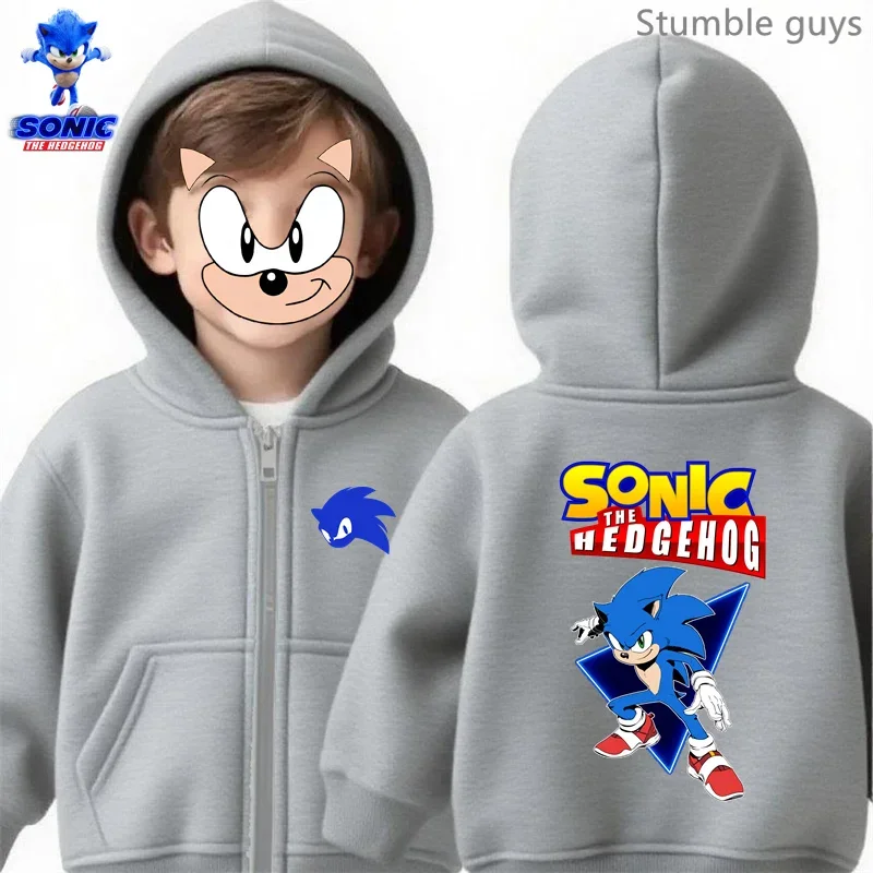 سونيك القنفذ الاطفال الرمز البريدي هوديي ربيع الخريف لينة تنفس بنين بنات ملابس رياضية اللعب في الهواء الطلق