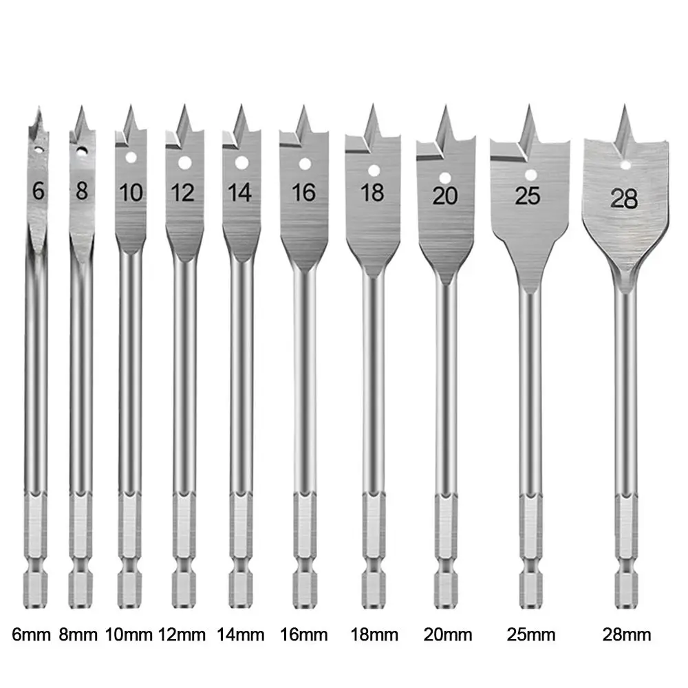 

Punch Tool Woodworking Drill Bit Titanium Plated Hexagonal Shank Wood Plate Opener Flat Drill Carpenter's Bit