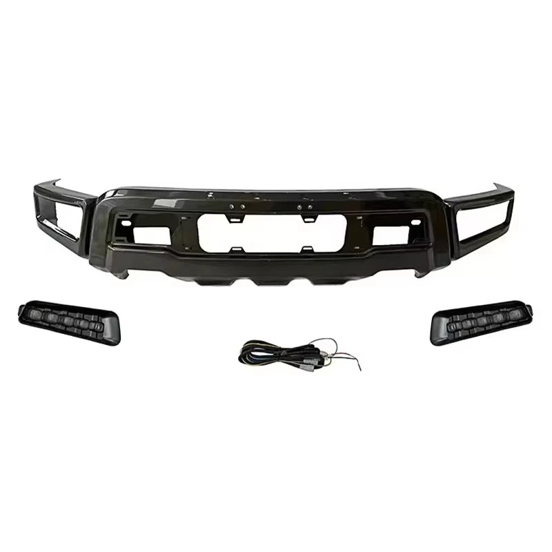 المصد الأمامي المعدل عالي الجودة مع ضوء LED لـ 18-20 لسيارة Ford F150 يتضمن مشابك Bodykit حالة جديدة مخصصة