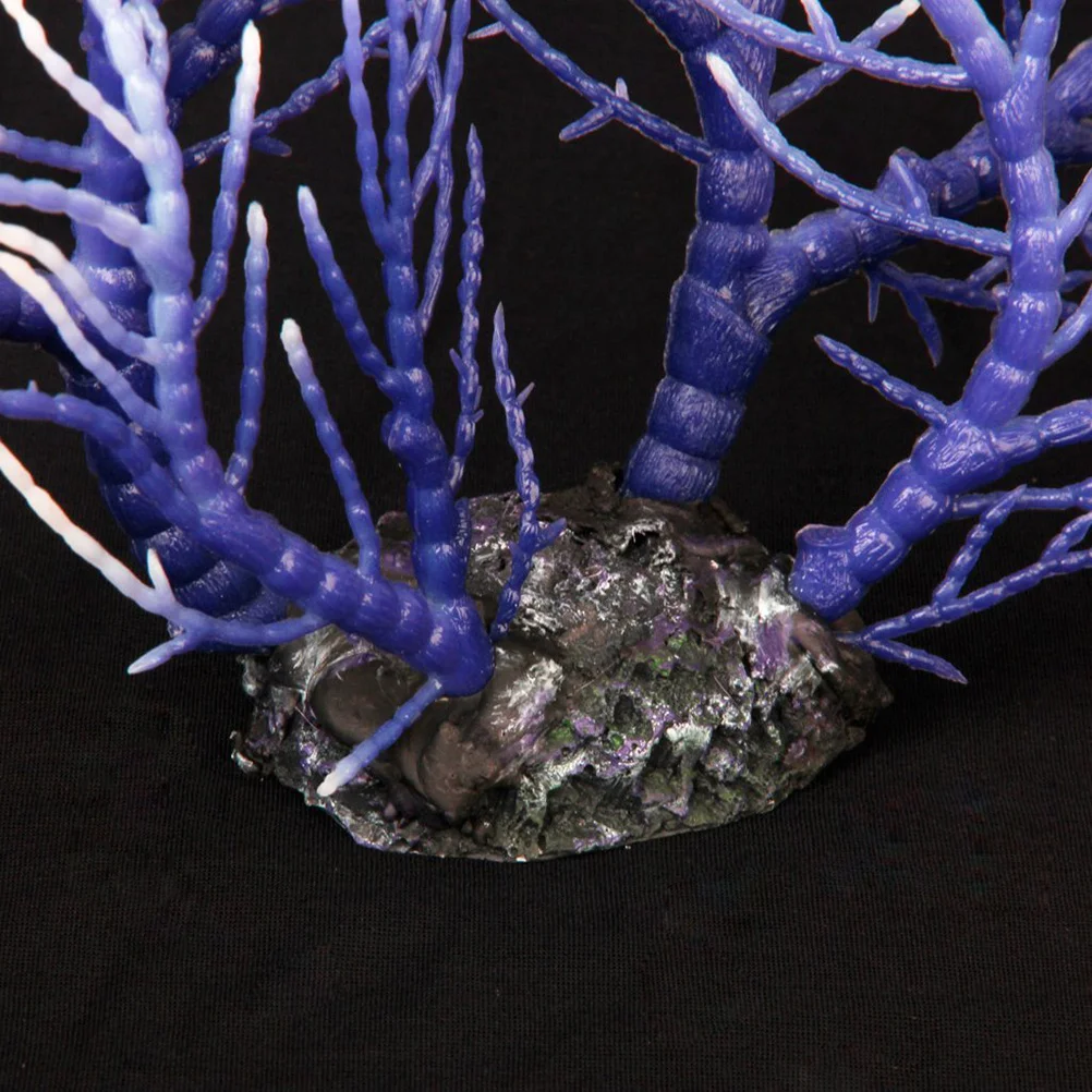 

Coral Ornament For Fish Tank Purple 24*20Cm Soft Artificial Aquarium Coral Decor Polyethylene Resin Salt Water