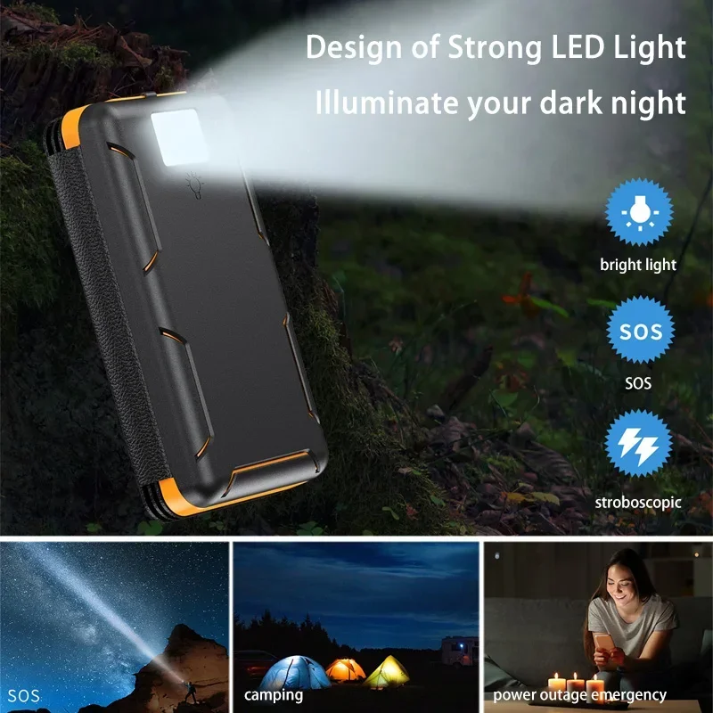 ROMOSS 500000mAh Solar Power Bank Large Capacity Super Fast Charging Outdoor Portable External Battery with Flashlight New - view 4