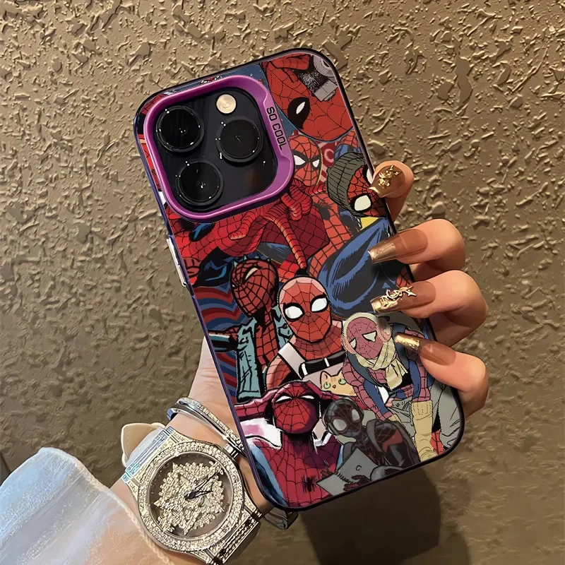 Marvel Spider Man Dead Pool Phone Case For iPhone 16 15 14 13 12 11 Pro Max XR XS 7 8 Plus Y2K Soft Anti Fall Cute Super Cover