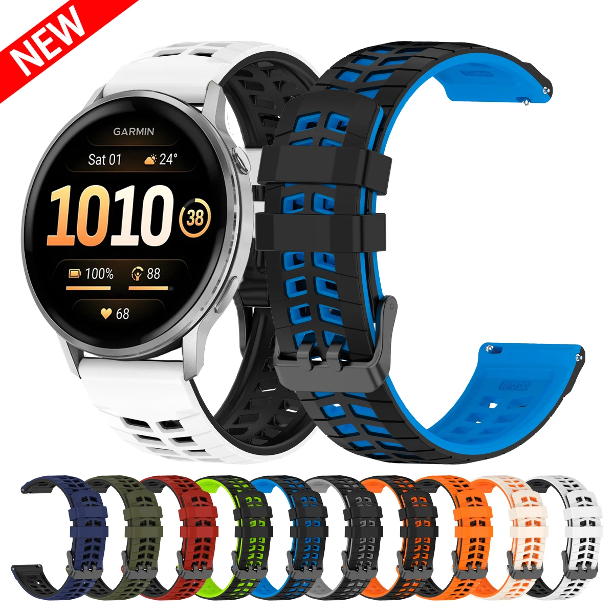 ل Garmin Venu 4 الفرقة 22 مللي متر سيليكون حزام ل Garmin Forerunner 570 47 مللي متر 165 265 255 الموسيقى/Vivoactive 4/Venu 3 أساور Correa