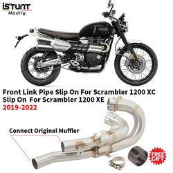 Motorcycle Exhaust Full System Escape Moto Front Link Pipe Slip On For TRIUMPH Scrambler 1200 XC XE 2019 2020 2021 2022