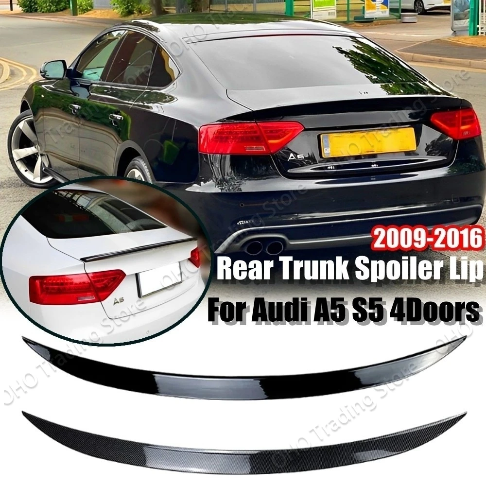 Rear Trunk Spoiler For Audi A5 S5 4 Doors 2009 2010 2011 2012 2013 2014 2015 2016 Spoiler Car Rear Roof Spoiler Splitter Wing