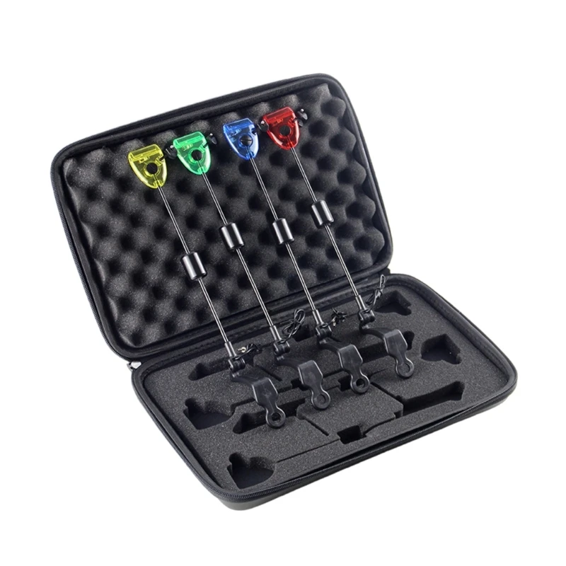 

4Pcs Fishing Bites Bites Alarm Indicators Sensitive Swing Receiver LED Illuminated Fishing Swingers