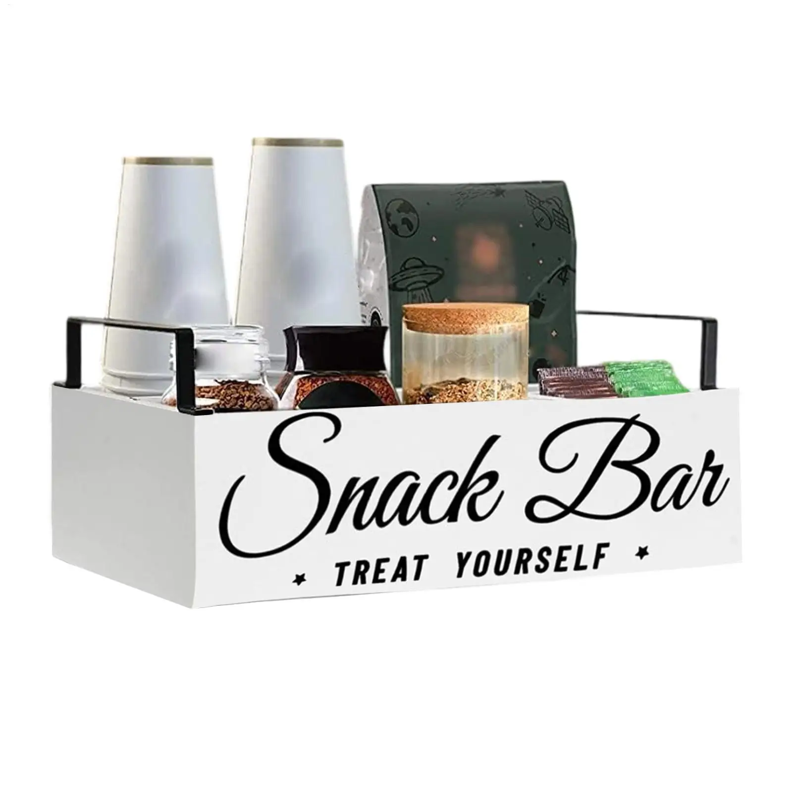 

Органайзер для кофейной стойки, кухонный держатель для приправ, настольный органайзер для кофейной стойки с ручкой для общежития, студии, гостиной, гостиной