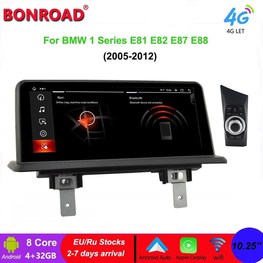 

Автомобильный радиоприемник Bonroad 10,25 BMW E87 Android 12 для BMW 1 серии E81 E82 E87 E88 CCC CIC беспроводной Carplay 4G GPS мультимедийный плеер