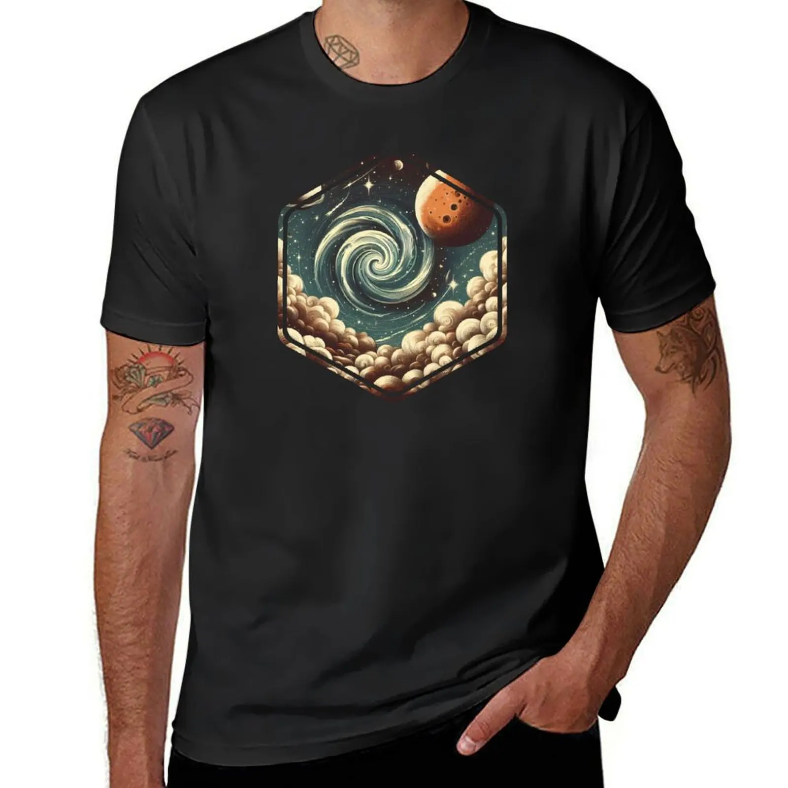 Vintage Retro Swirling Galaxy Universe 2 T-Shirt customs new edition plus sizes tops Men's cotton t-shirt