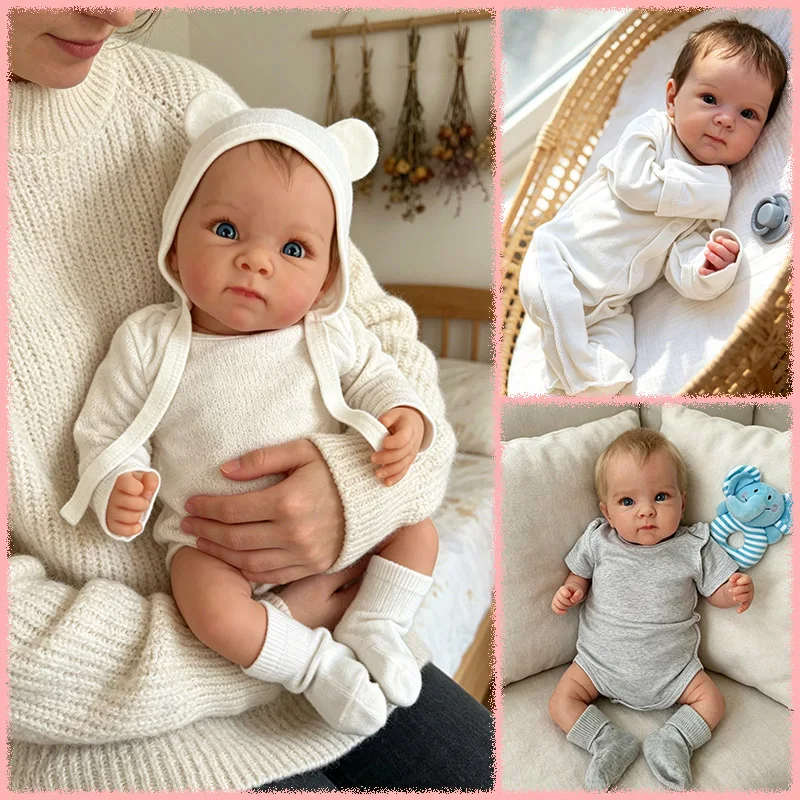 

18inch Bettie Soft Cloth Body Reborn Baby Doll Lifelike Cuddly Baby Multiple Layers Painting 3D Skin with Hand Root Hair