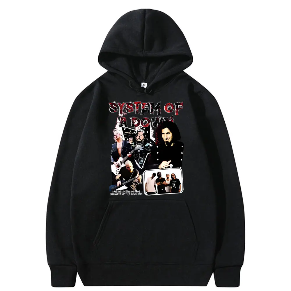 

Rock Band System of A Down Graphic Hoodie 90s Alternative Metal Oversized Sweatshirt Men Women Fleece Cotton Hoodies Streetwear