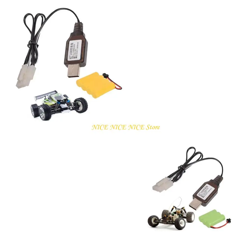 

E0BB Portable USB Charging Cable Power Cord for Remotes Control Toy Batteries 9.6V 200mA With Safety Circuit Protections