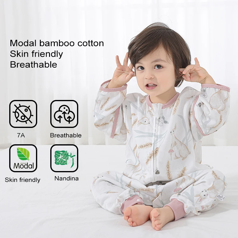 طفل الشاش كيس النوم مشروط مريحة للتنفس المضادة للركلة الرضع انقسام الساق منامة Onesuit كيس النوم لجميع المواسم #1