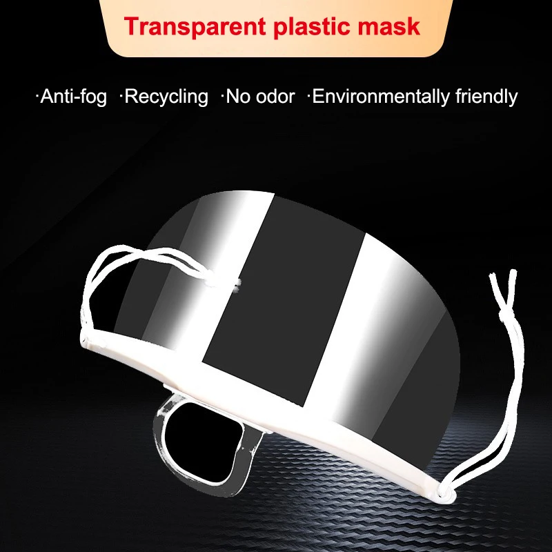 10/20/30 pièces réutilisable Transparent Anti-buée masque couverture en plastique ouvert visage garde Restaurant école en plastique Anti-salive bouche bouclier