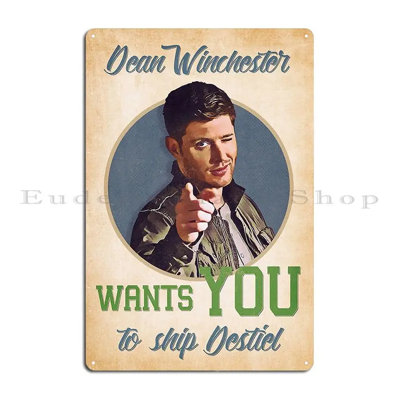 Destiel Shipper Dean Psa Metal Sign Party Iron Create Custom Living Room Tin Sign Poster