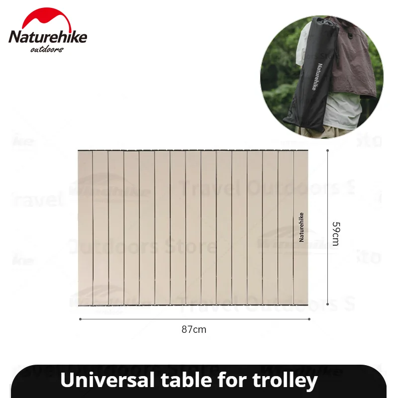 Naturehike Folding Table Board Outdoor Lightweight Simple Portable Camping Carbon Steel Universal Table Board For Trolley Cart