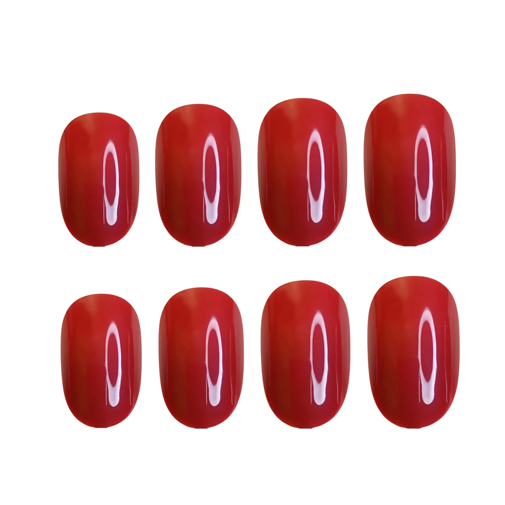 

Acrylic Short Fake Nails With Glue Stickers Wine Red Press On Nail DIY Full Cover Finger Tip For Gluing Manicure Accessory