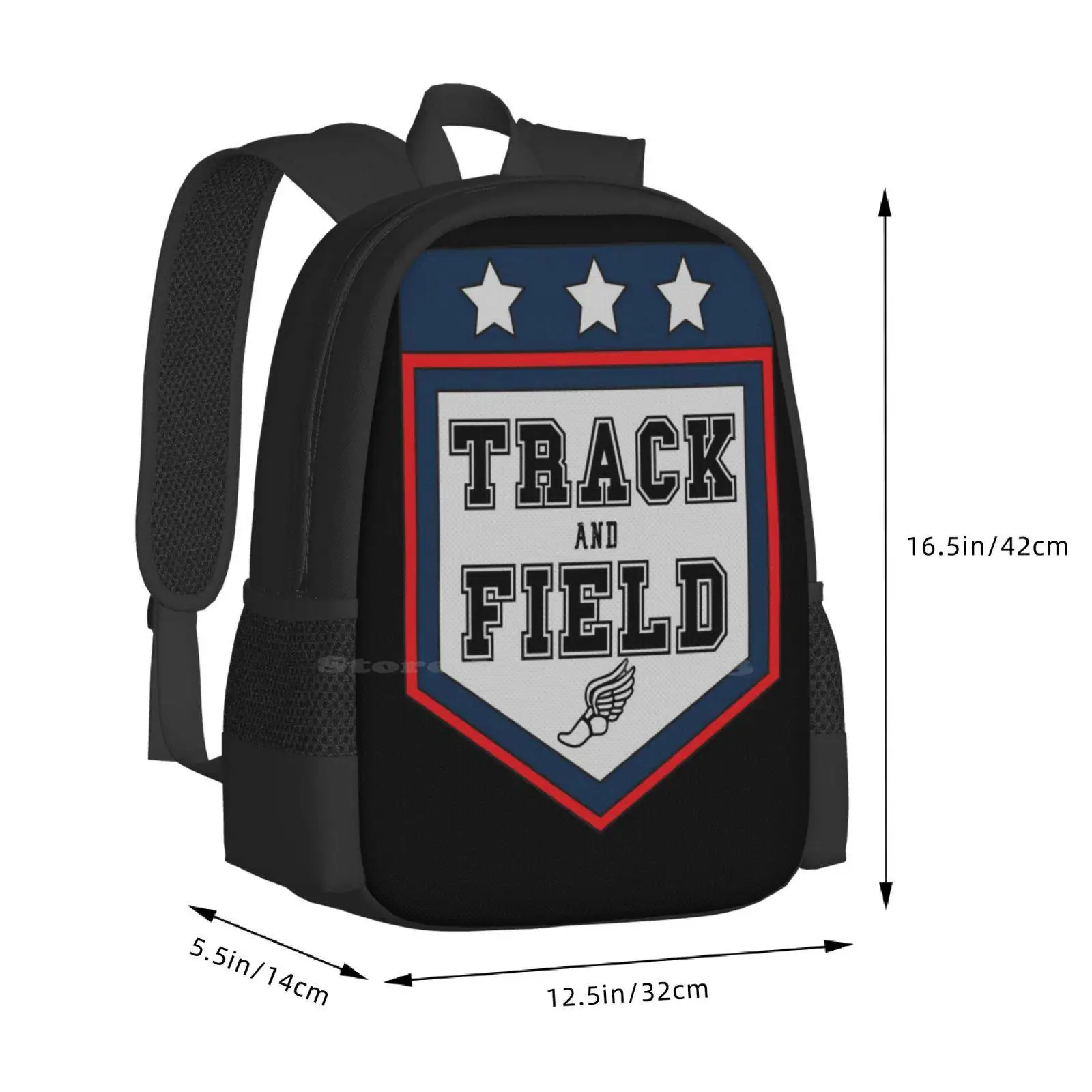 Track and Field Run Jump Mochila para Teen College Student, Design Padrão Sacos, Runner Sprinter Hurdler