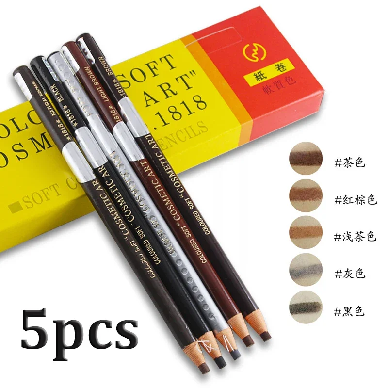 

5pcs Waterproof Stereotypes Microblading Pen Eyebrow Peel-off Pencil for Permanent Makeup Eyebrow Pencil Makeup Cosmetics Tools