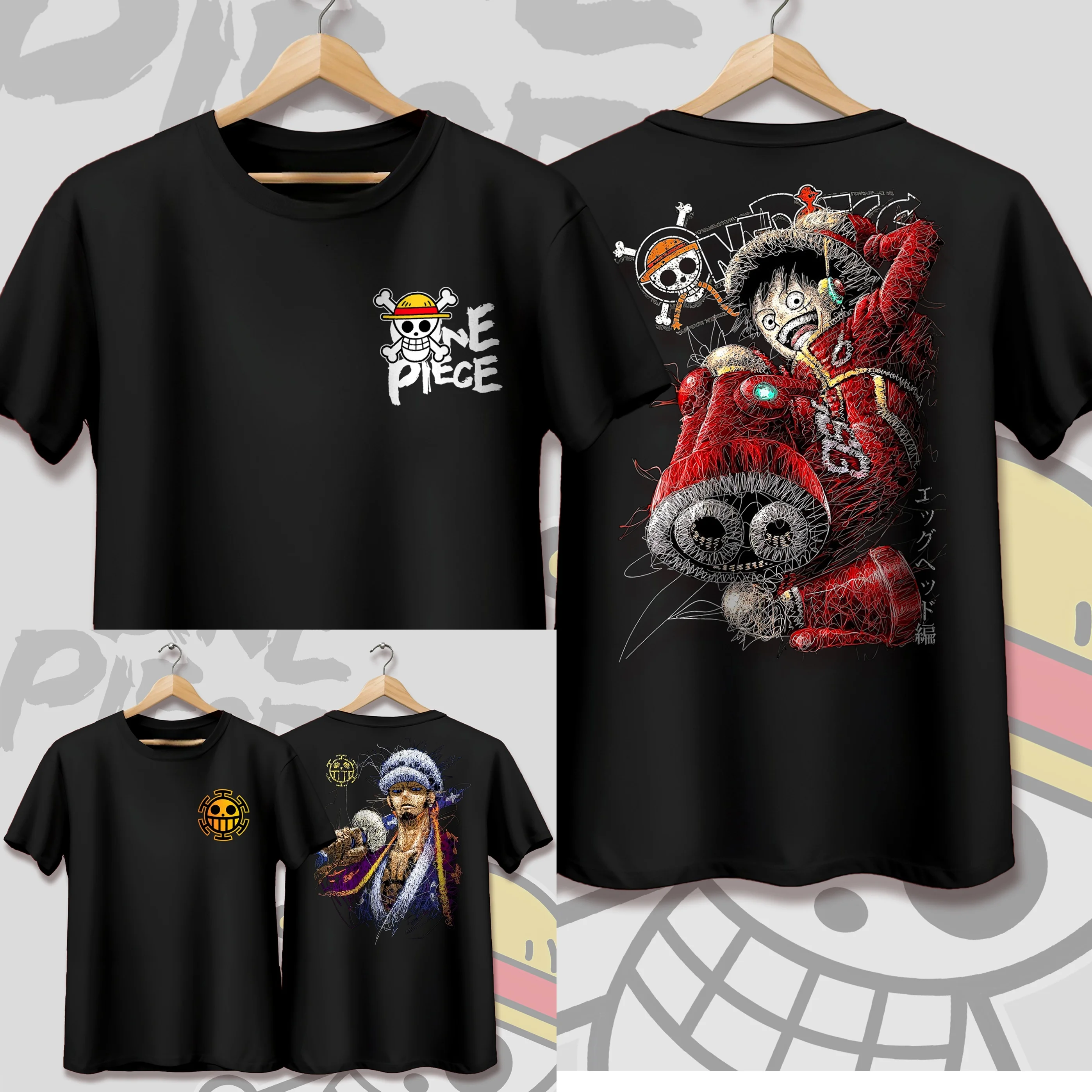 

Summer 2026 One Piece Luffy & Lo "Generation of Evil" Coil Fashion Street Theme 100% Cotton Print T-shirt Male & Female Top