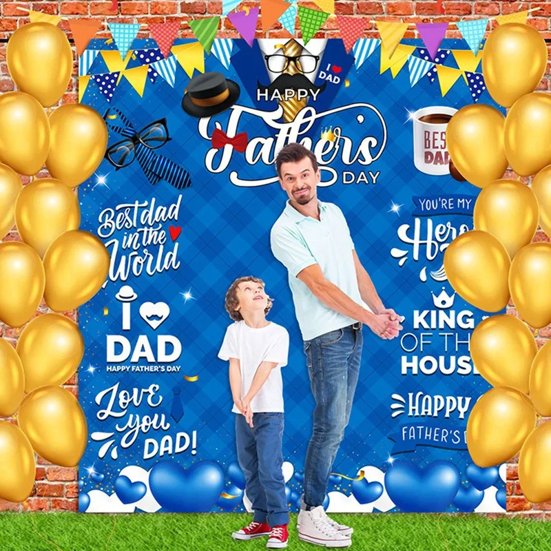 180X200cm Father's Day Single Side Photo Backdrop Father's Day Portable Multi-Functional Photo Backdrop Backdrop