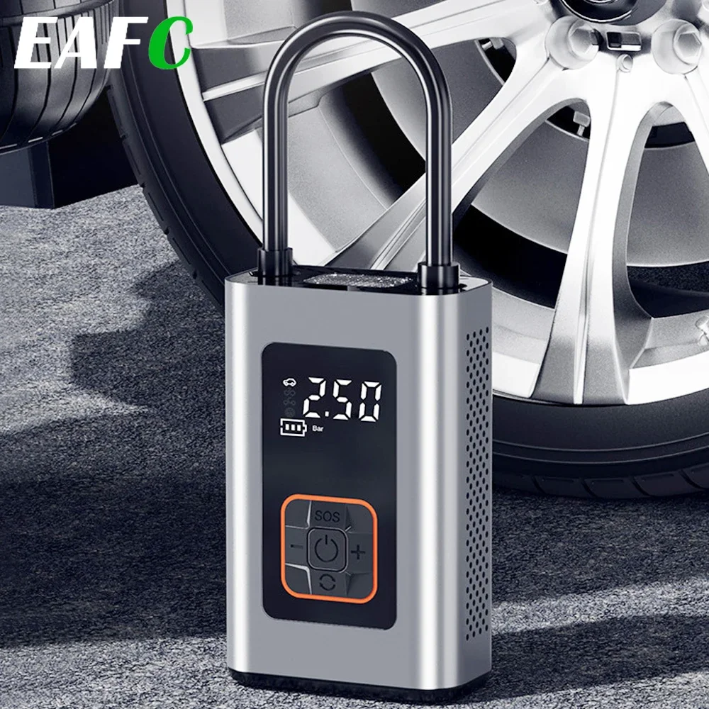 

EAFC Mini Electric Tire Inflator Wireless Rechargeable Inflate Pump Car Tire Inflation Air Pump with LED Screen Display Pump