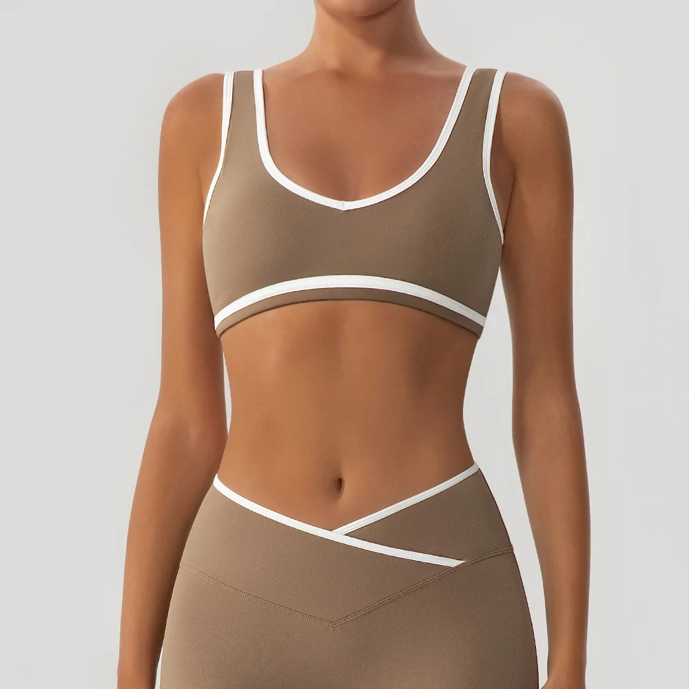 Sports Bra for Women Yoga Top With Chest Pad Gym Underwear Shock-proof Workout Tops Yoga Clothes U-shaped Back Fitness Crop Top