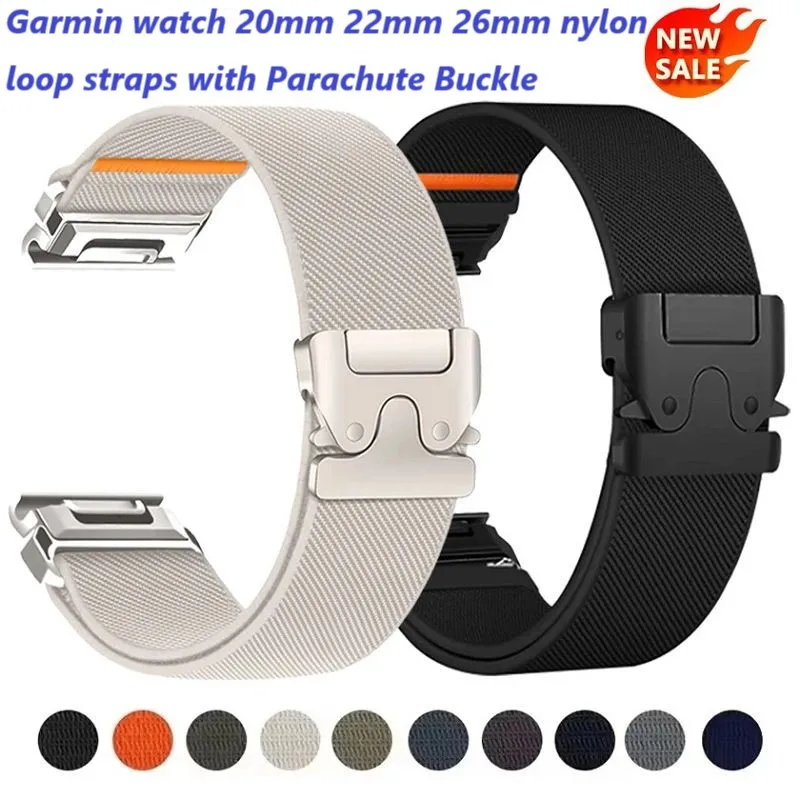 

Parachute Nylon Strap For Garmin Fenix 8 Straps QuickFit 26 22 20mm Watchband Garmin Fenix 8 51 47 43mm Bands 7 7X 6 6X Bracelet
