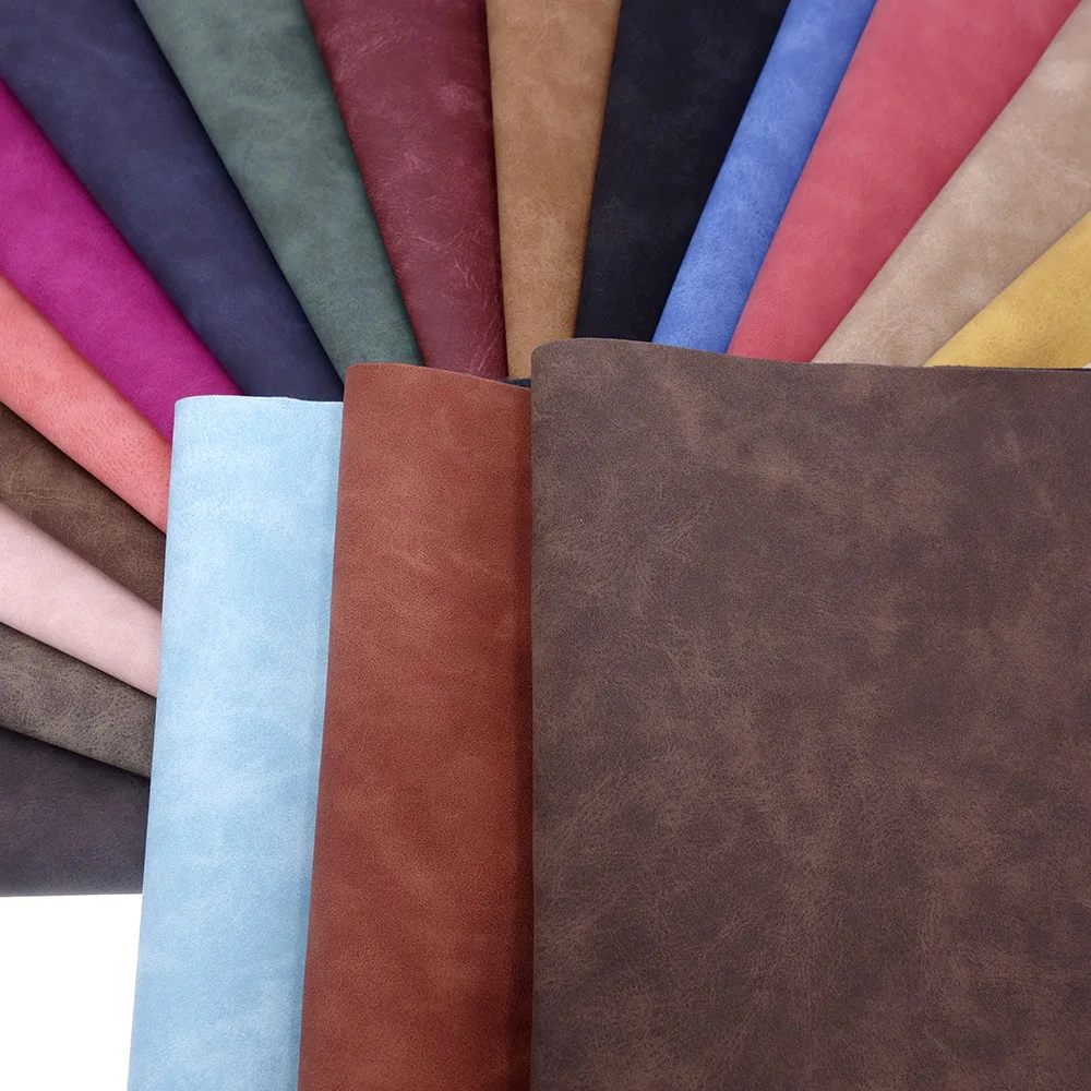 Faux Suede PU Leather Fabric For Garment Waterproof Synthetic Leather Fabric DIY Sewing Material Bigger Piece Can Sell By Rolls