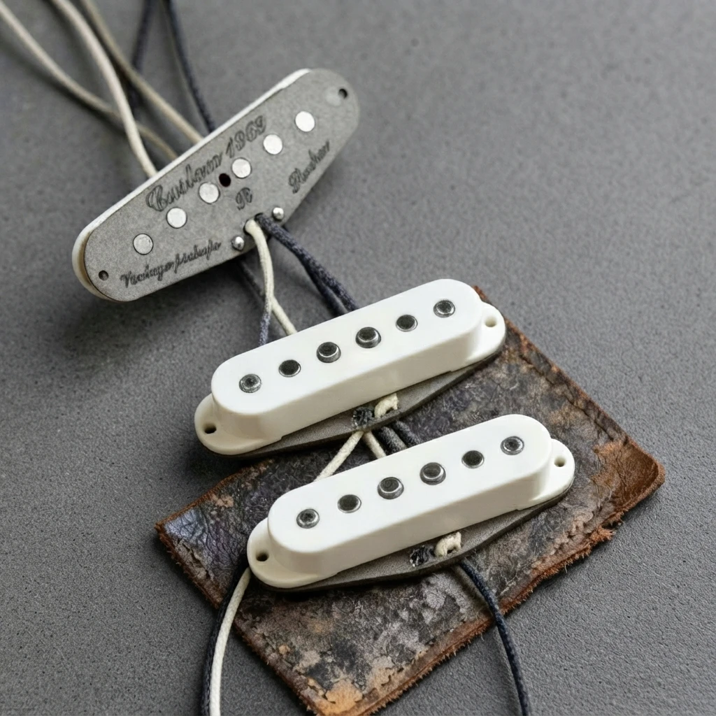 Alnico V SSS Pickup Set, 1969 Custom Hand-Wound, ST Style, Classic Tone, Neck Middle Bridge, Mounting Screws for Guitars