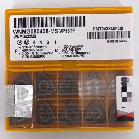 

WNMG080404-MS VP15TF Carbide inserts for lathe WNMG080408-MS VP15TF 10PCS