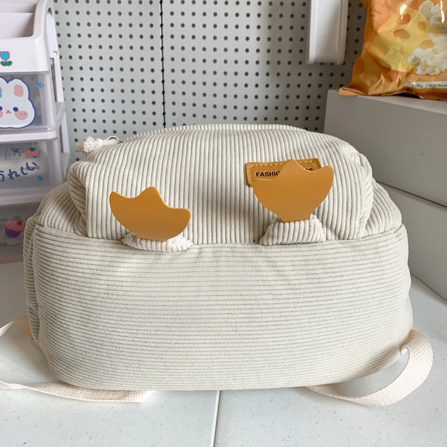 Fashion Backpack New Cute Cartoon Corduroy Backpack Functional Shoulder Bags For Teenager Girls School Backapck Female Bookbag