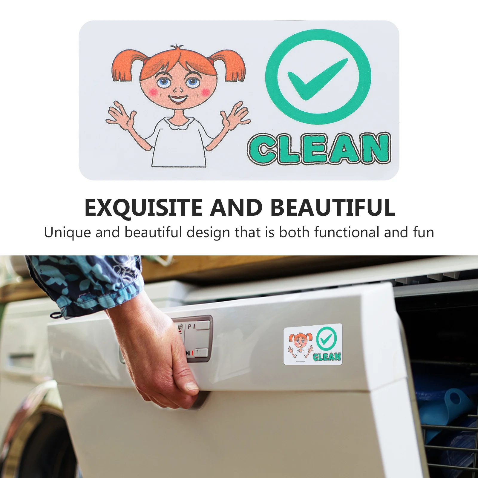 الكرتون غسالة الصحون المغناطيس نظيفة القذرة علامة المغناطيسي مؤشر البلاط للمطبخ غرفة الغسيل غسالة مكتب المنزل