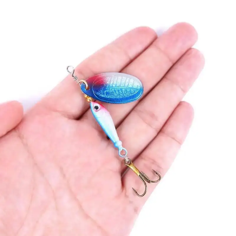 9g 5.5cm Sequins Artificial Hard Baits Rotating Metal Spinner Fishing Lures  Hook Tackle Accessories