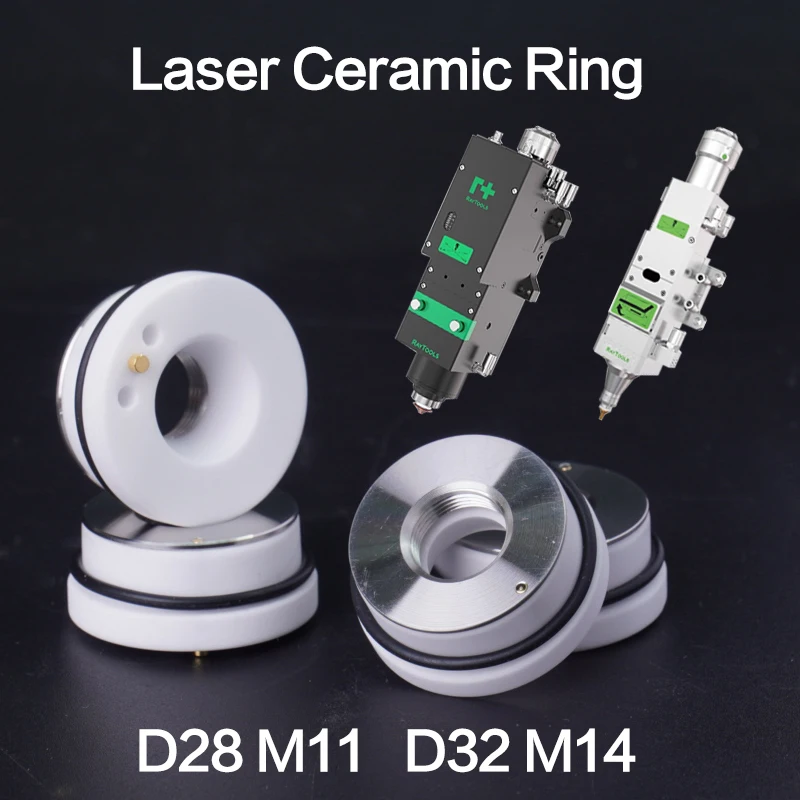 Anel de suporte para laser cerâmico EAZERBOO D28M11 D32/M14 Raytools WSX Cabeça de fibra compatível com KT CON Procutter Lightcutter BT230 240