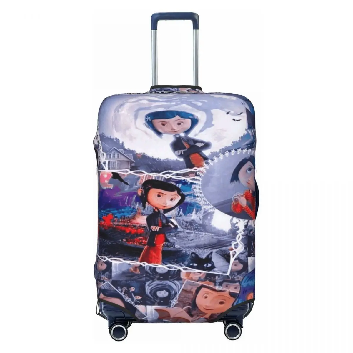 

Horror Film Coraline Luggage Cover Elastic Halloween Travel Suitcase Protective Covers Fits 18-32 Inch