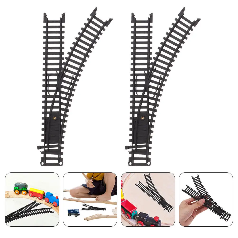 

2 пары пластиковых железнодорожных путей для электрических поездов, аксессуары для детских высокоскоростных локомотивных наборов, черные