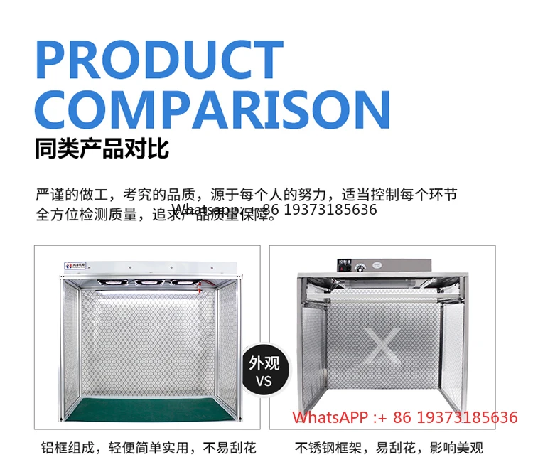 Newest Dust Free Room Desk Cleaning Room Anti-static Aluminum Alloy Dust Free Bench for LCD Refurbishment Phone Repair Equipment