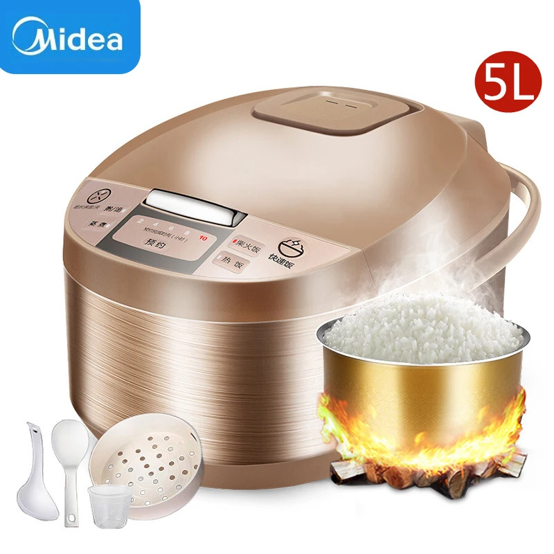 Midea Rice Cooker MB-WRD5031A Multi-function 5L Household Large Capacity Metal Electric Cook Intelligent Home Kitchen Appliance