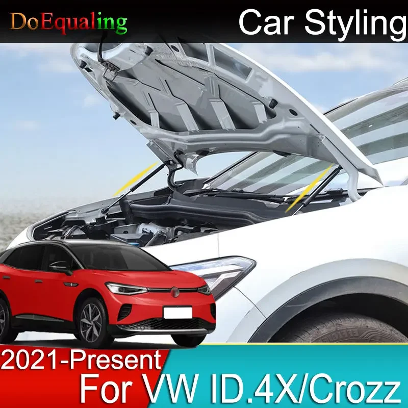 For Volkswagen VW ID.4 6 X Crozz 2023 Car Front Hood Gas Struts Shock Absorber Lift Supports Car Styling Bars 2022 2021 Parts