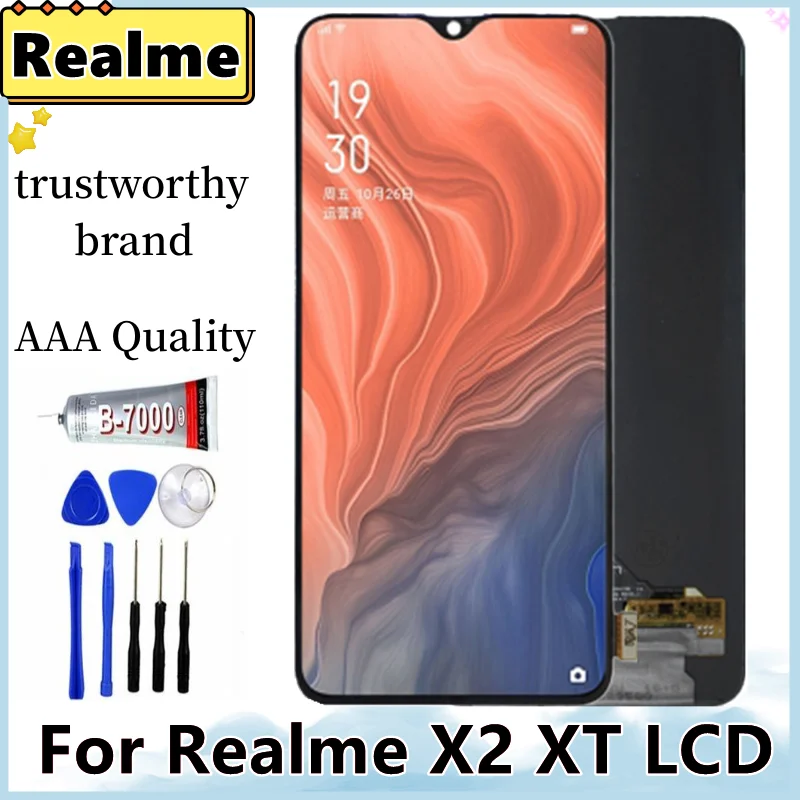 

100% протестированный AMOLED / TFT 6,4 "для Oppo Realme X2 XT RMX1991/RMX1921, ЖК-дисплей, замена детской лампы