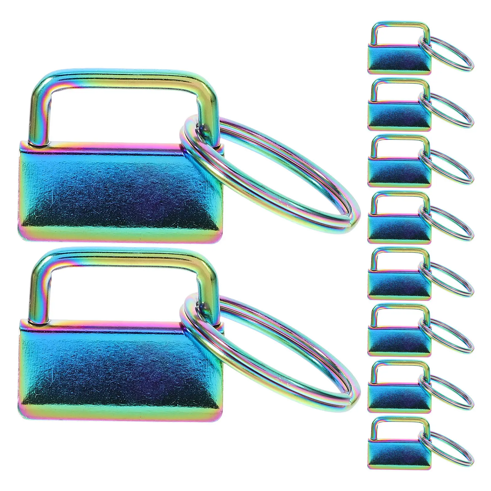 10Pcs 25Mm Tail Clip Key Fob Hardware Set Vibrant Colors Elegant DIY Bag Belt Wristlet Purse Accessories Strap End Fastener