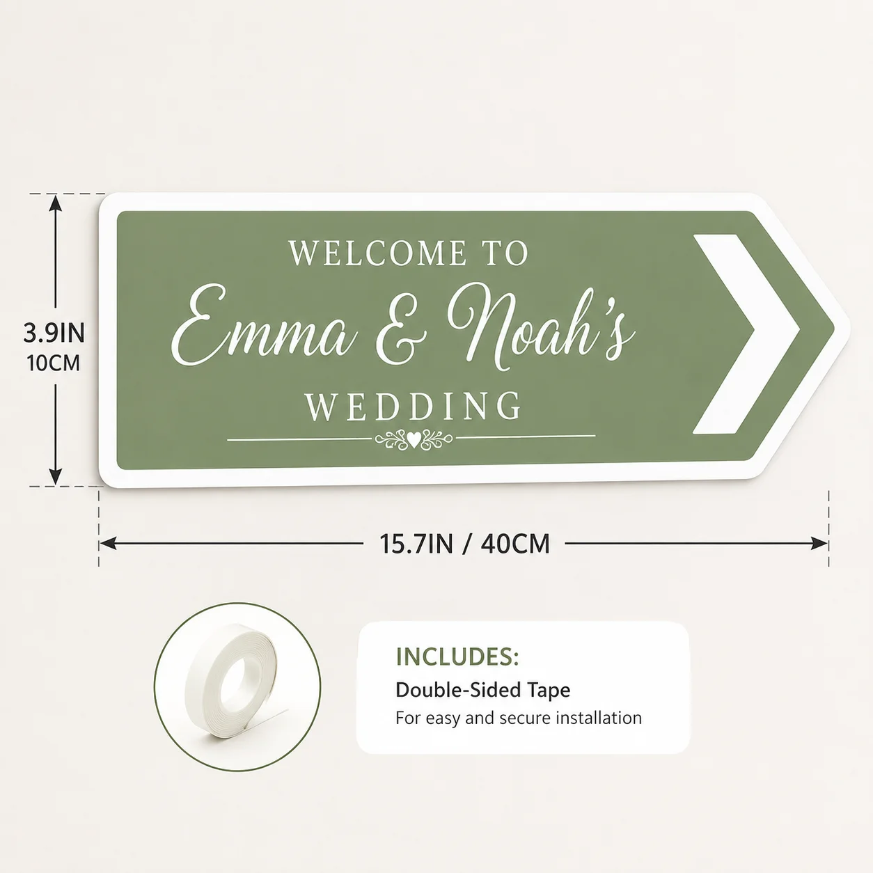 Personalized Wedding Sign Custom Wedding Direction Sign Arrow Guide Board for Reception Ceremony Entrance Party Venue Decoration