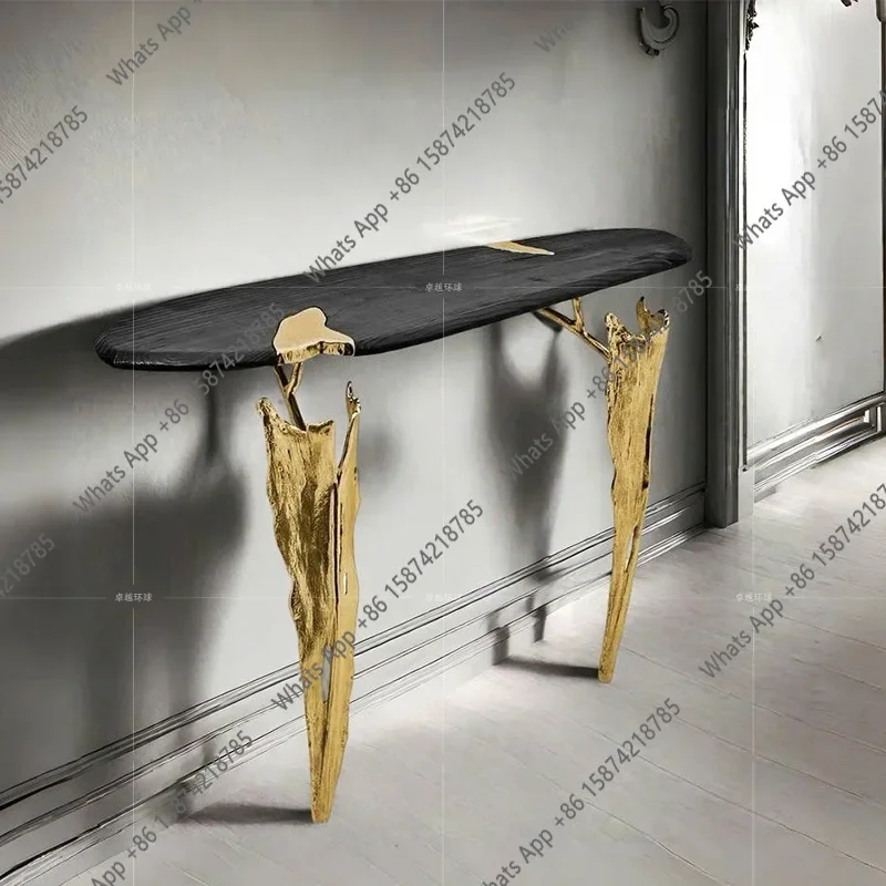 N68 Italian entrance table light luxury high sense of home against the wall villa home design sense modern entrance table