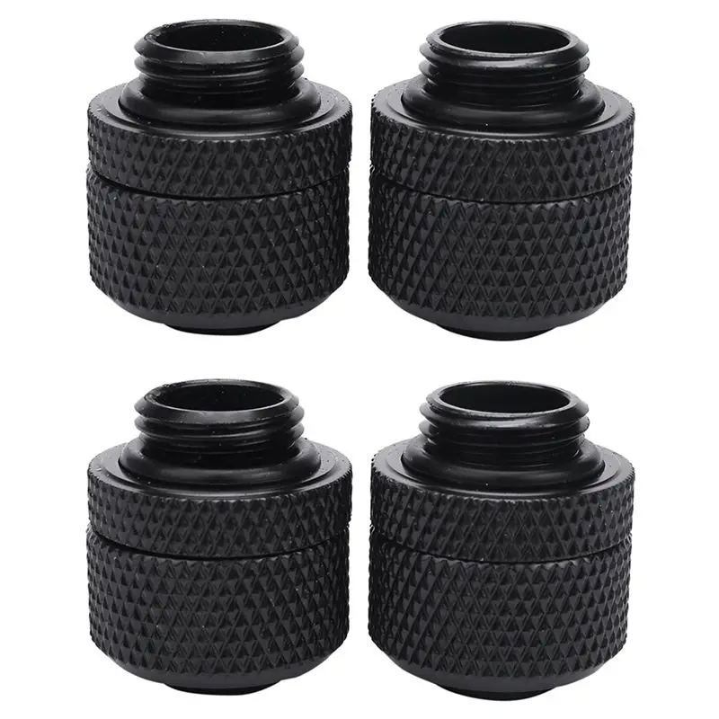 M51K-4Pcs Water Cooling Fittings G1/4 External Thread Pagoda For 9.5X12.7Mm Soft Tube Computer Cooling System Connector Black