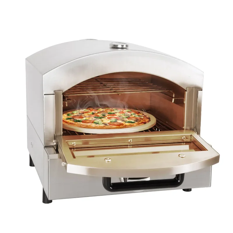 

Electric Pizza Oven for Baking Bread and Cake Automatic Outdoor Commercial Bun Toaster Ovens with Rotating Stone Roaster Oven