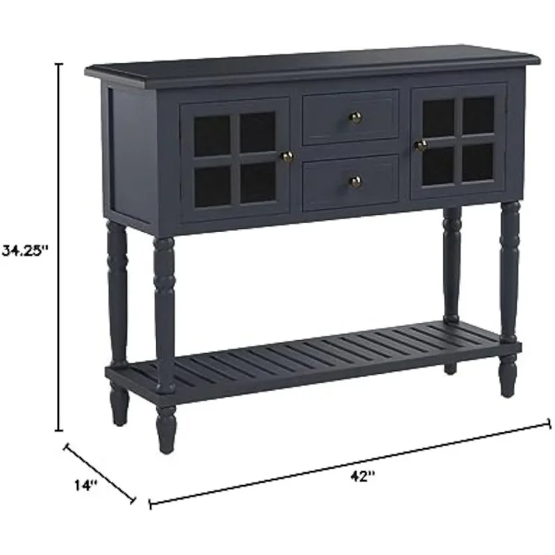 Morgan-mesa console de duas portas, azul marinho antigo