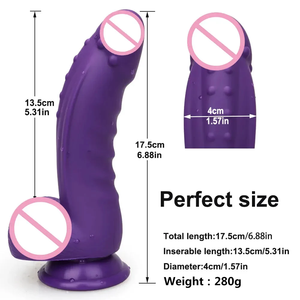 7inch Purple Color Realistic Silicone Dildo Simulated Fake Penis Soft Butt Anal Plug Female Vagina Stimulator Sexy Tool Sex Toys