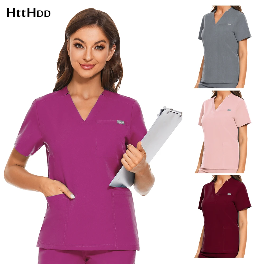 

Medical Accessories Surgical Gown Short Sleeved Top Breathable Nurse Uniform Unisex Pet Clinic Hospital Clinical Shirt Women Men